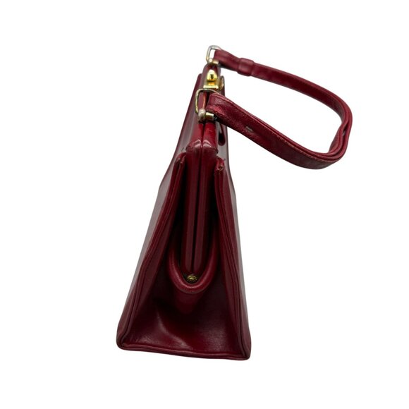 Vintage Rolfs Leather Top Handle Bag Women's Cherry Red Retro Classic - Picture 5 of 13